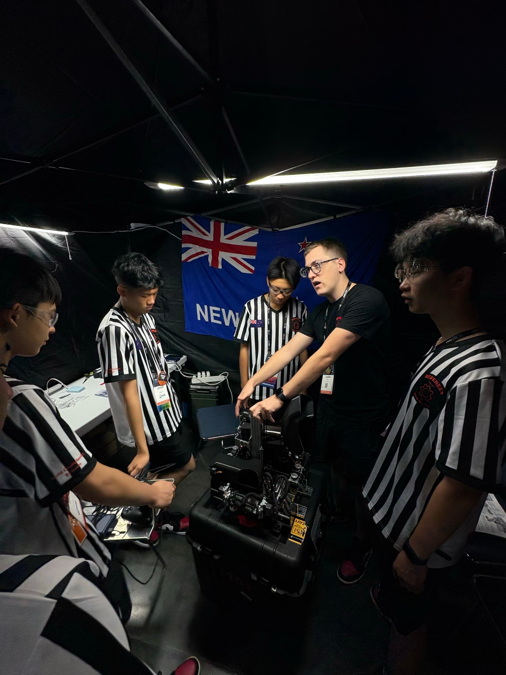 CMR referees with international teams at the 2025 world championship venue